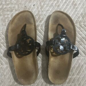 Tory Burch Black and Tan Sandals